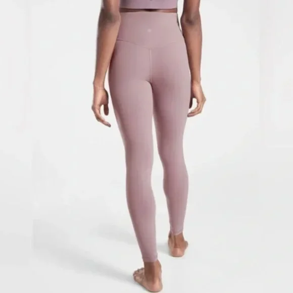 Athleta Ultra High-Rise Elation Floral Mauve Pastel Pink Leggings (1442) - Picture 2 of 11